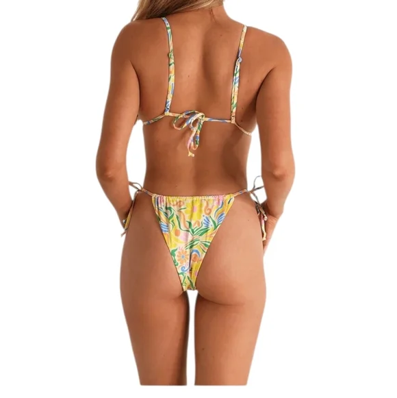 Aurelle NWT! MARSEILLE Tie Bikini Top And Bottom Set - Picture 2 of 11